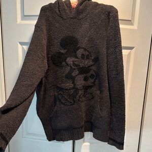 EUC Mickey Mouse Barefoot Dreams hooded sweater with kangaroo pocket